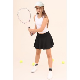 Lilax Girls' Double Lined Sleeveless Basic Crop Tank Top (White, 12)