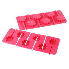 Webake Silicone Lollipop Mold With Sticks 2 Pack Hard Candy Lollipop Sucker Mold Chocolate Molds Flower Shaped (European Food Grade Silicone, Easy Release)