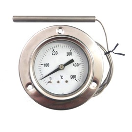REDPOINT Stainless Steel Pyrometer/Thermometer 0-500° for Pizza Ovens, BBQs, Wood Ovens, etc.