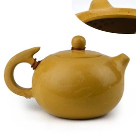 Teapot 8oz Chinese Yixing Clay Xishi Pots Yellow Zisha Genuine Classic for Loose Gongfu Tea