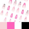 24 Pcs Spring Press on Nails Short Almond,YEFIUO French Nail