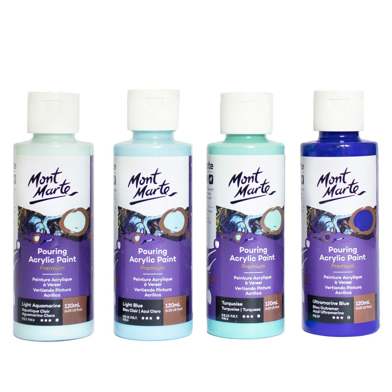 Mont Marte 4-Piece Acrylic Paint Pouring Set (4 x 120