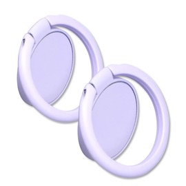 [2 Pack] Matte Finish Round Ultra-thin Cell Phone Ring Holder Stand,360 Degree Rotation and 180 Degree Adjustable Finger Ring Kickstand with Frosted Metal Phone Grip (Purple)