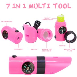 Kidz@Play Bug Hunting Kit, Pink Safari Vest, Hat, Binoculars, Lg. Butterfly Net, Bug Container, Whistle, Flashlight, Magnifier, Thermostat, Compass, Age 3+