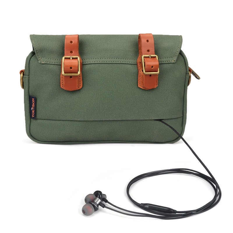 Tourbn TOURBON Waterproof Canvas Bicycle Pannier Bag Handlebar Bag Green