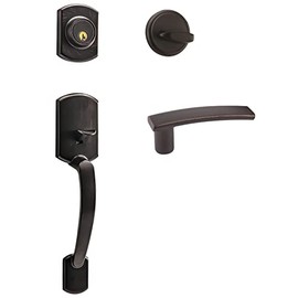 Supstron Front Door Handleset, Entry Door Locksets with Single Cylinder Deadbolt and Reversible Handl Set, Perfect for Front Door, Apartments【Oil Rubbed Bronze】