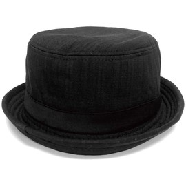 Happy Hat Refreshing Pork Pie Hat, Bright Mix Color, Marbled Fabric, Casual, Men's, Short Brim, 2-Way Foldable, Bucket Hat, Outdoor, black - hat-1481-04