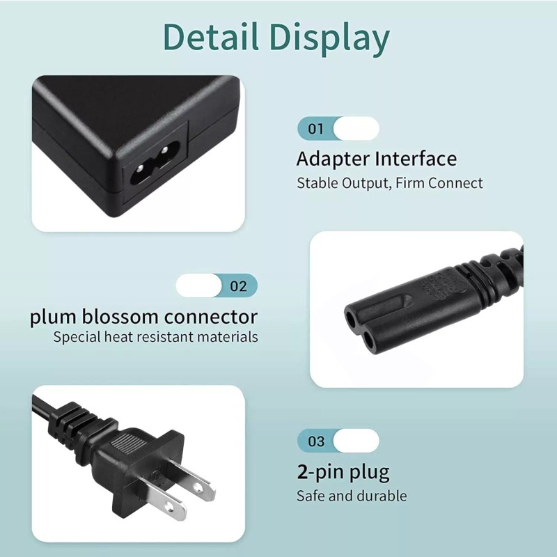 RXQMXG 3-Pin AC Adapter For Heybike Ranger 500W Motor 48V