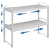 2 Pack Expandable Kitchen Cabinet Shelves Organizers, Stackable Adjustable Small