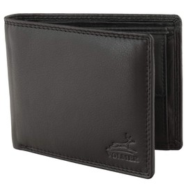 Fa.Volmer® VO19 men's leather wallet brown with RFID protection, real leather wallet, used-look. Black