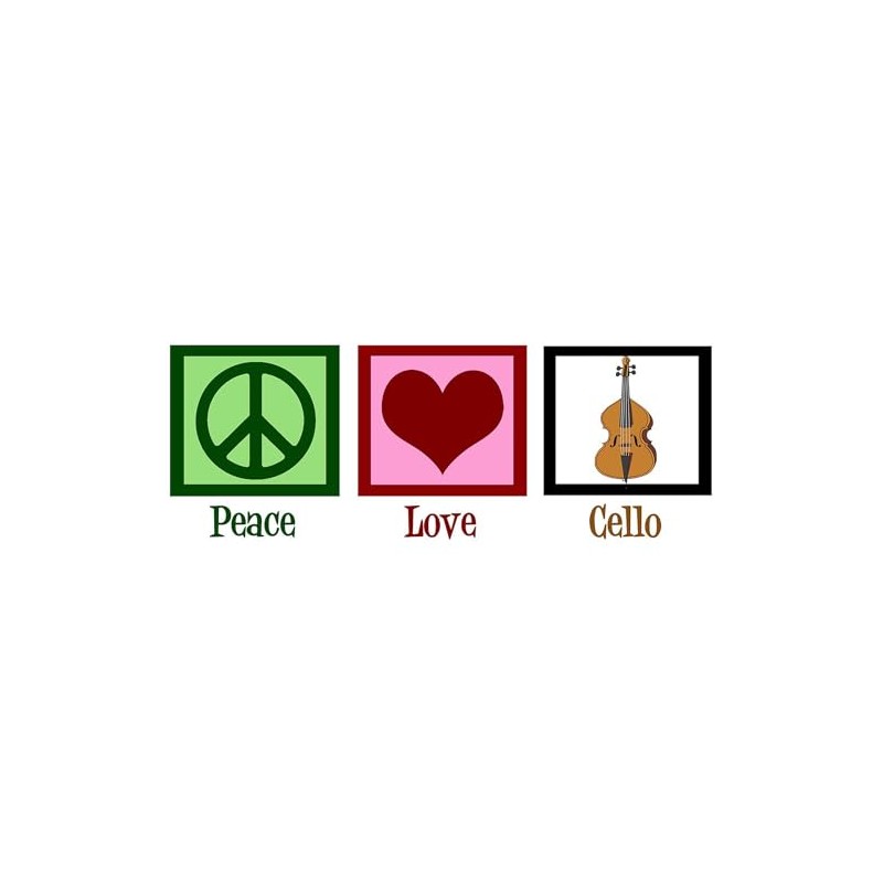 CafePress Peace Love Cello Rectangle Bumper Sticker Car Decal