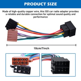 Car Radio Adaptor ISO Wiring Harness 16 Pin ISO Male to Female Cable Connector Universal Cable Connector for VW Fiat Opel Corsa B C Opel Astra F G Pack of 2