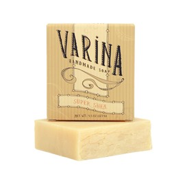 Varina Organic Super Shea Bar Soap - Gentle Cleansing for Sensitive Skin, Unscented - 3 Pack - Experience Healthy and Glowing Skin