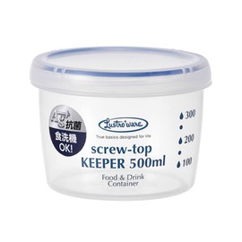 Iwasaki Industry B-2271KN Antibacterial Food Storage Container, Quick Open/Close, Screw-top Keeper, 500 Shallow Type, Antibacterial