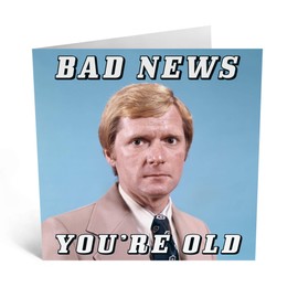 Central 23 - Funny Retro Birthday Card For Him - Bad News You're Old - Greeting Card For Dad, Uncle, Grandad, Brother, Husband - With Funny Stickers