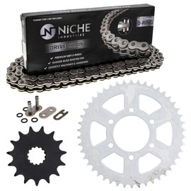 NICHE Drive Sprocket Chain Combo for Kawasaki Ninja 650 650R Versys Front 15 Rear 46 Tooth 520V O-Ring 114 Links