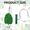 JarThenaAMCS 12Pcs Tropical Leaf Shower Curtain Hooks Green Botanical Palm