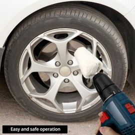 QWORK® Polishing Buffing Wheel for Drill, 6Pcs Polishing Buffing Pads with 1/4" Shafts for Aluminum Chrome Stainless Steel