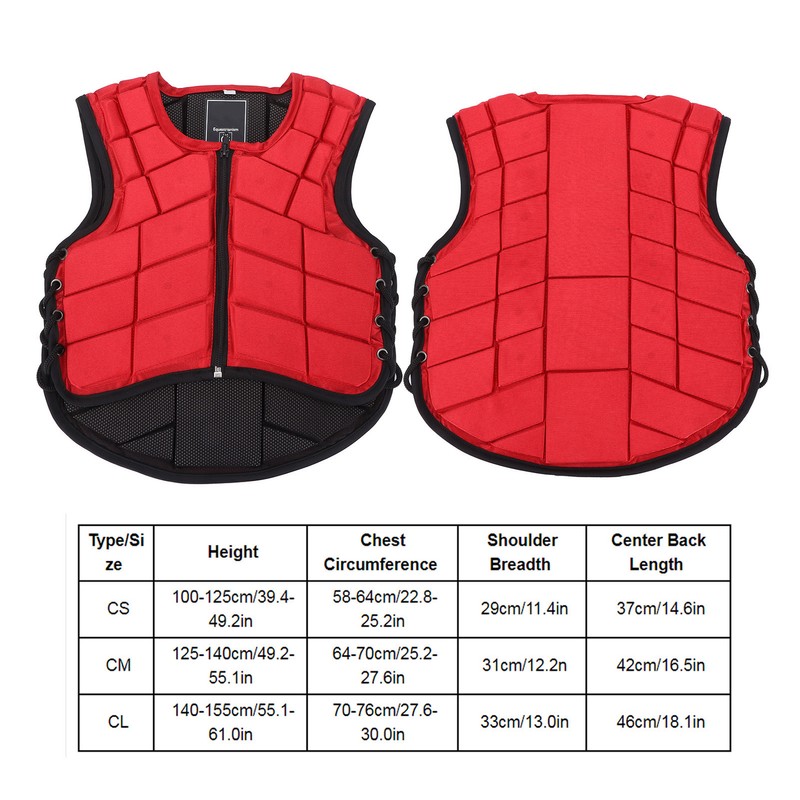 Kids Equestrian Vest Foam Padded Safety Horse Riding Protective Gear