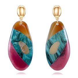 LILIE&WHITE Earrings for Women - Coloured Art Design Drop Earrings - Lightweight and Skin Friendly - Elegant Jewellery for Everyday and Special Occasions, Unit size, Copper, No Gemstone