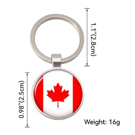 15Pcs Rotundity Maple Leaves Flag Keychain,Canadian flag pin Keychains,Maple Leaf & Flag Keyrings for Men/Women - Patriotic Souvenirs & Gifts.