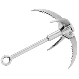 Ausla Stainless Steel Foldable Grappling Hook with 4 Claws for Climbing, Grappling Hook Climbing Tool with 4 Claws for Climbing, Adventure and Hanging Locking and Rigging