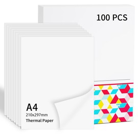 Thermal Printer Paper A4-8.27"×11.69" (210x297mm) Compatible with Phomemo M08F/M832/M833/M834/M835 Thermal Printer, Writing Quick Drying Thermal Paper A4 File Keep for 10 Years,100 Sheet