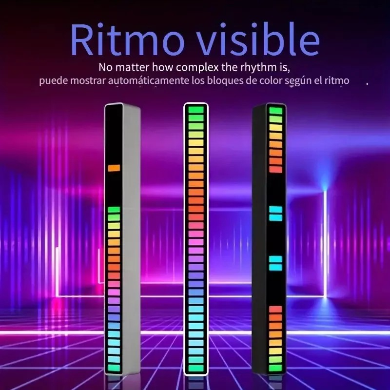 Yooshi Barra Led Ambiente Audioritmica Rgb Luz Gamer Usb Escritorio