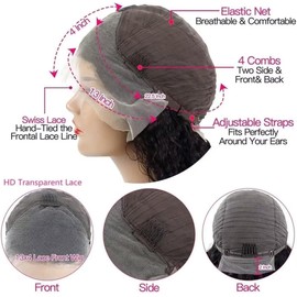 32 Inch Straight Lace Front Wigs Human Hair 13x4 HD 200% Density Lace Frontal Wig Pre Plucked with Baby Hair