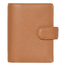Filofax Norfolk Organizer, Pocket Size, Almond - Soft, Full-Grain Leather, Six Rings, Week-to-View Calendar Diary, Multilingual, 2025 (C022632-25)