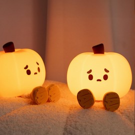 HPYDIY Pumpkin Night Light Orange Pumpkin Soft Silicone Children's Night Light with 3-Gear Brightness Adjustment Rechargeable Room Decor and Ideal Gift