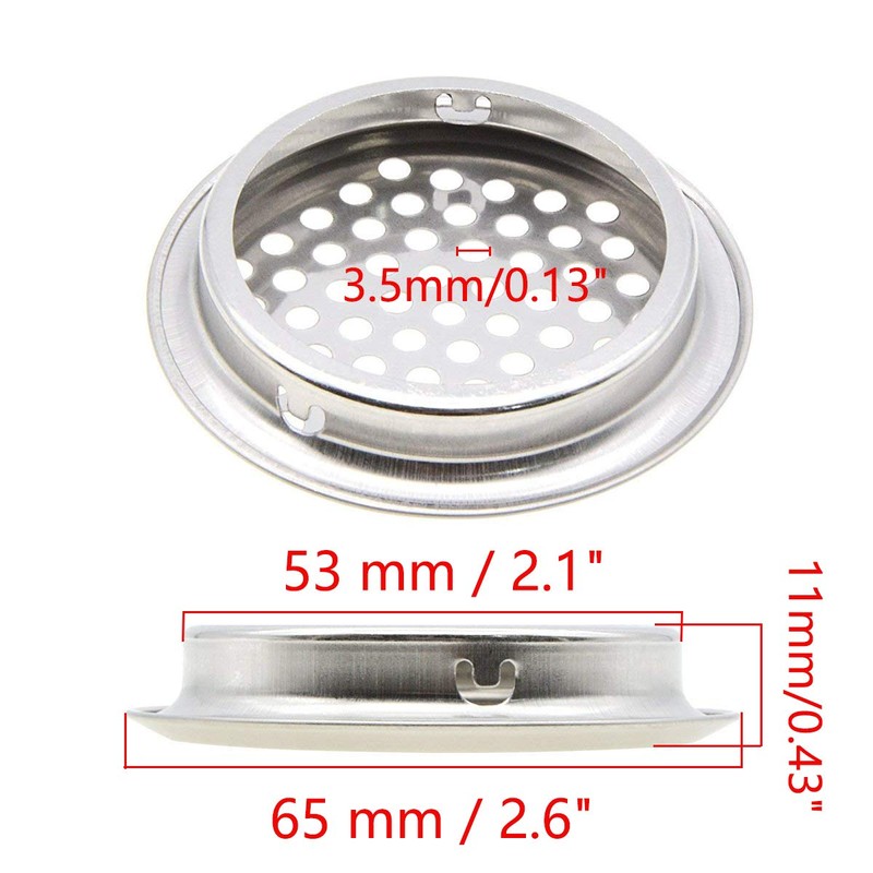 COMOK 10Pcs 53mm/2inch Stainless Steel Air Vents, Circular Vent Stainless
