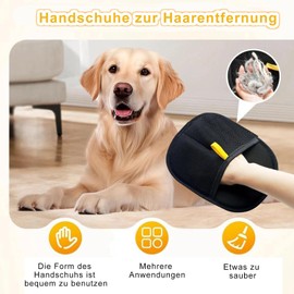 Grooming Gloves Set of 2 - Double-Sided Static Pet Hair Remover, Reusable & Washable Pet Grooming Gloves for Removes Dogs & Cats Fur from Sofa, Carpet, Clothes