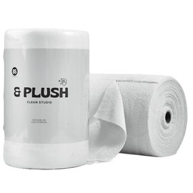 & PLUSH Microfiber Cleaning Cloth Roll - 85 Pack, Tear Away Microfiber Towels, 12" x 12", Reusable, Washable, Streak Free, Ultra Absorbent Dish Rags for Car, Home, Garage or Shop (Grey)
