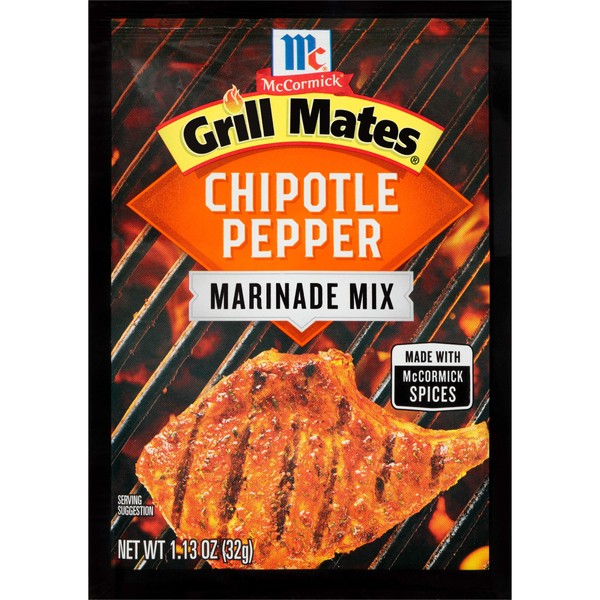 McCormick Grill Mates Chipotle Pepper Marinade Mix (Smoky, Spicy Blend of Chipotle Peppers, Tomatoes, Garlic and Onion, Great for Chicken, Pork or Seafood), 1.13 oz