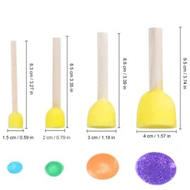 16 Piece Round Sponge Brush Set, Foam Brush Set, Painting Sponge, for Children, Stamp Brush, Children Early Education Drawing Tools