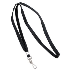 ADVANTUS 36-Inch Deluxe Neck Lanyard for ID Cards/Badges, J-Hook Style, Black, Box of 24 (75424)