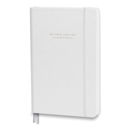 Minimalism Art, Premium Hard Cover Notebook Journal, Small, Classic 5" x 8.3", Wide Ruled 7mm, White, 122 Numbered Pages, Gusseted Pocket, Ribbon Bookmark, Ink-Proof Paper 120gsm, San Francisco