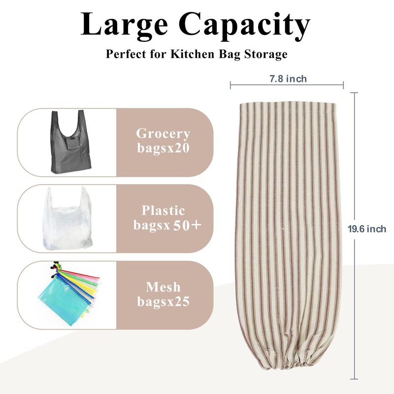 TOGETRUE Plastic Bag Holder, Wall Mount Grocery Bag Holder, Reusable