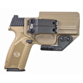 FDO Industries IWB Kydex Holster Compatible with FN 509 Optic Cut with Claw & Discreet Carry Concepts 1.5" Metal Clip - Made in USA (FDE, FN 509)