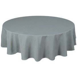 Home Direct Quality Round Fabric Tablecloth Table Cover 180cm 70" Grey Light