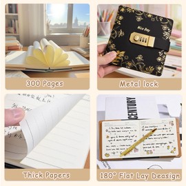 Diary with Lock, Diary for Girls and Women, Return to School and Birthday Gifts for Girls Ages 8, 9, 10, 11, 12, 13, 14, 15 Years Journals with Code for Teenagers