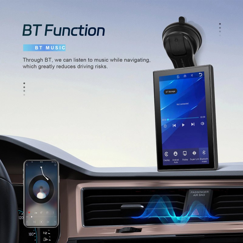 CFRIATO Wireless Apple Carplay Screen for Car Android Auto Portable