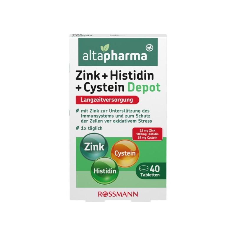 로스만 알타파마 아연+히스티딘+시스테인 디팟 정제 40정 19g Rosman Altapama Zinc