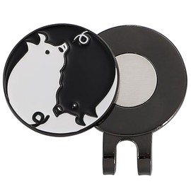 Don Flyee Golf Marker with Magnetic Clip, Hat Clip, Tai Chi Figure, Tao Mark, Cute, Animal, Green Marker, Golf Competition Prize, Golf Present, E0061 (Pig)