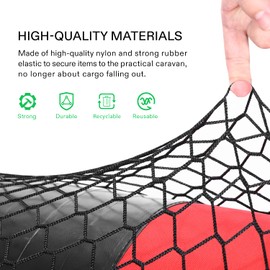 VIVOSUN Cargo Net for Garden Wagon, 36" X 30" Heavy Duty Nylon Netting with Storage Bag for Folding Wagon, Beach Cart, Garden Cart, Trolley Cart, Black