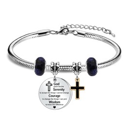 HEYEJET Serenity Prayer Gifts Christian Bracelets for Women God Grant Me The Serenity Gifts for Her Bible Verse Jewellery Christian Religious Gifts for Family Friends Inspirational Gifts
