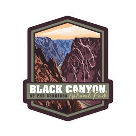 Die Cut Sticker Black Canyon of The Gunnison National Park, Colorado, Painterly Series, Contour Vinyl Sticker 1 to 3 inches (Waterproof Decal for Cars, Water Bottles, Laptops, Coolers), Small
