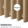 MIULEE Linen Textured Shower Curtain, 180 x 200 cm, Khaki,