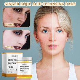 1 Flasche Turmeric Kojic Acid Pads Turmeric Kojic Acid Soap Kojic Acid and Turmeric Pads Uberschüssige Epidermis entfernen Unclog Poren for Deep Pore Cleansing Infundierte Schäumende Peeling-Pads